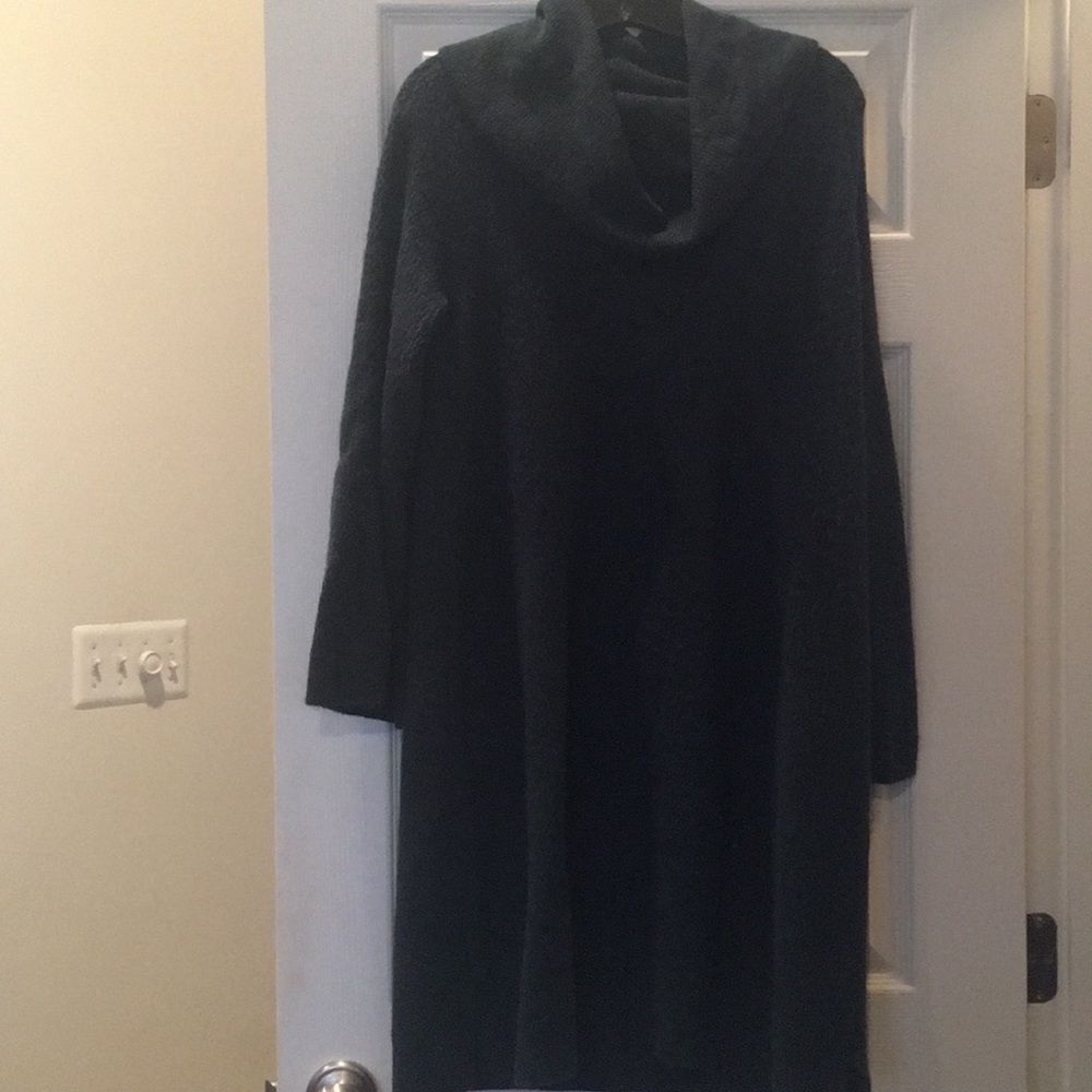 Cowl neck sweater dress